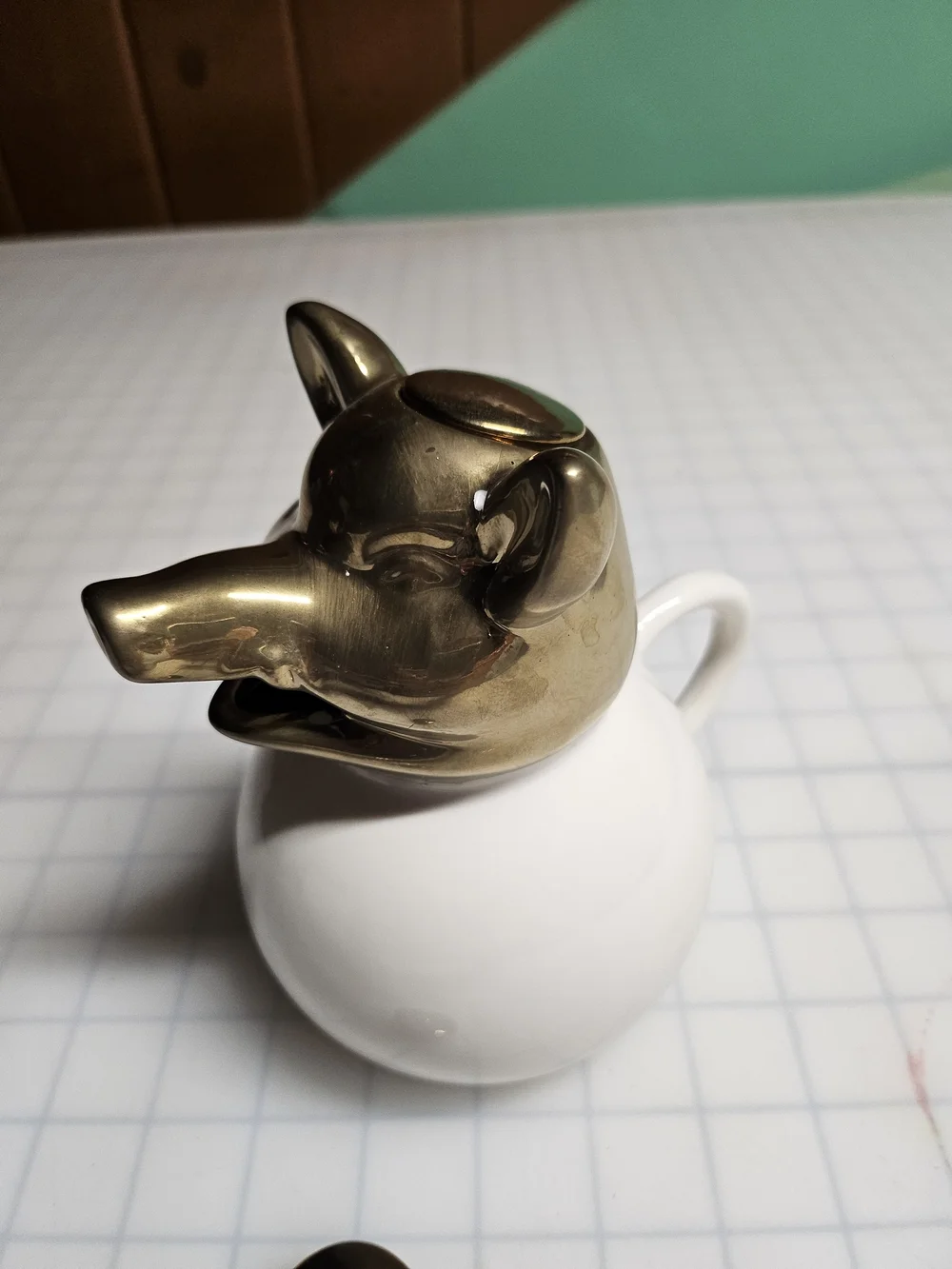 Hog's Head Copper Tea Pot/Cream Pourer